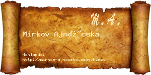 Mirkov Ajnácska névjegykártya